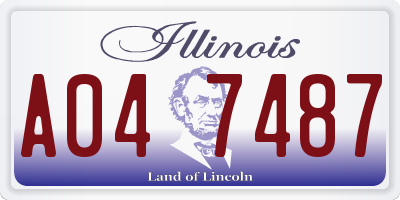 IL license plate A047487