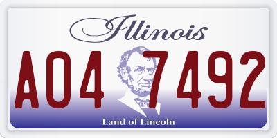 IL license plate A047492