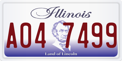 IL license plate A047499