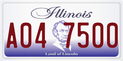 IL license plate A047500