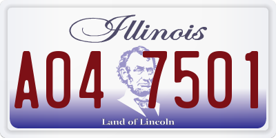 IL license plate A047501