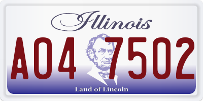 IL license plate A047502