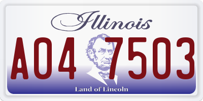 IL license plate A047503