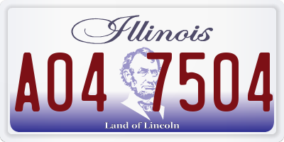 IL license plate A047504