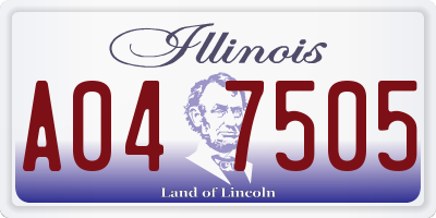 IL license plate A047505