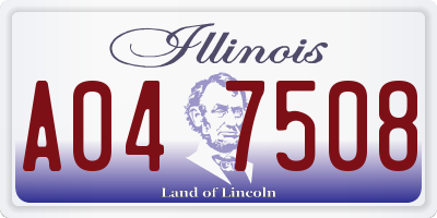 IL license plate A047508