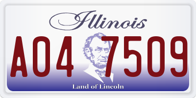 IL license plate A047509
