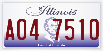 IL license plate A047510