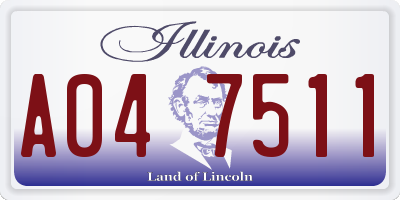 IL license plate A047511