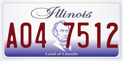IL license plate A047512