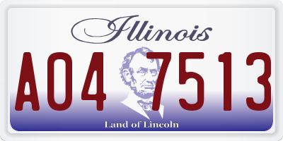 IL license plate A047513