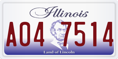 IL license plate A047514