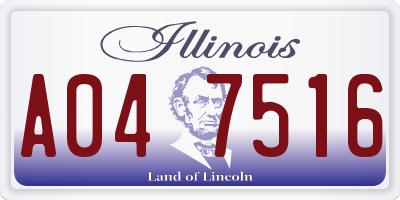 IL license plate A047516