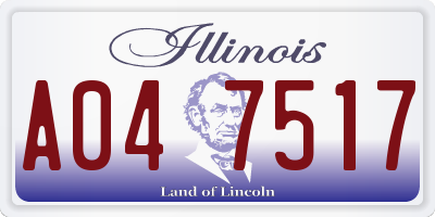 IL license plate A047517