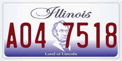 IL license plate A047518