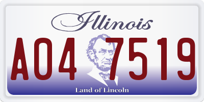 IL license plate A047519
