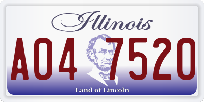 IL license plate A047520