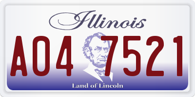 IL license plate A047521