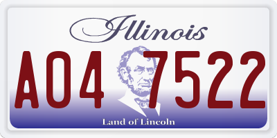 IL license plate A047522