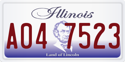 IL license plate A047523