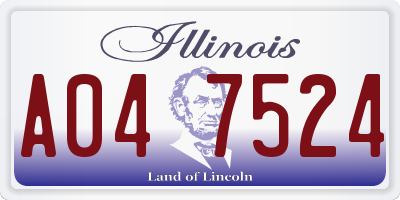 IL license plate A047524