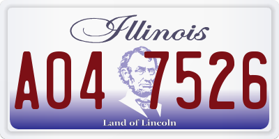 IL license plate A047526