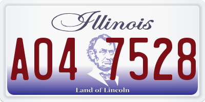 IL license plate A047528