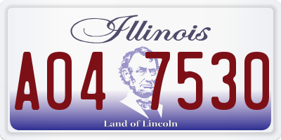 IL license plate A047530