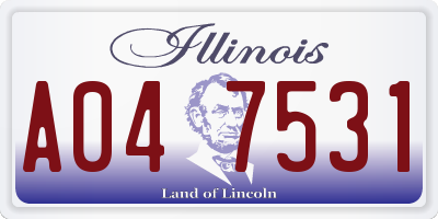 IL license plate A047531