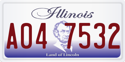 IL license plate A047532
