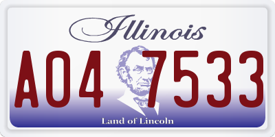 IL license plate A047533