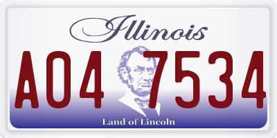 IL license plate A047534