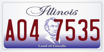 IL license plate A047535