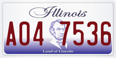 IL license plate A047536