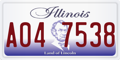 IL license plate A047538