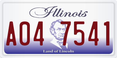 IL license plate A047541