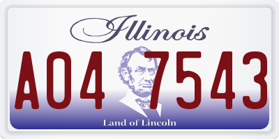 IL license plate A047543