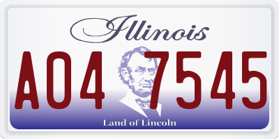 IL license plate A047545