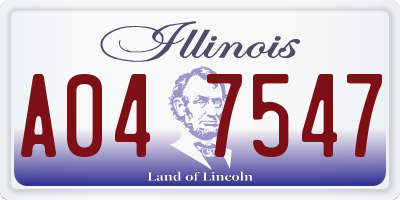 IL license plate A047547