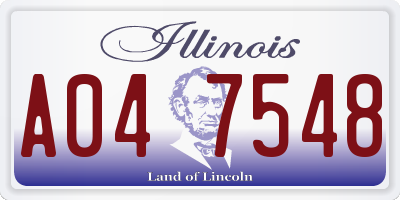 IL license plate A047548