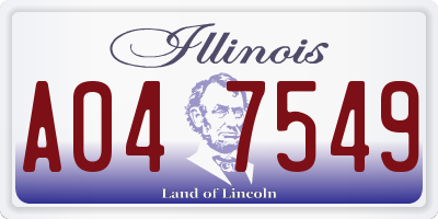 IL license plate A047549
