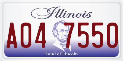 IL license plate A047550