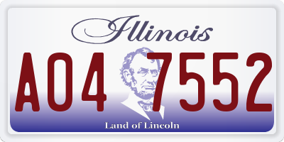 IL license plate A047552