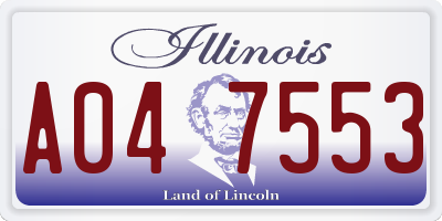 IL license plate A047553