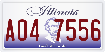 IL license plate A047556