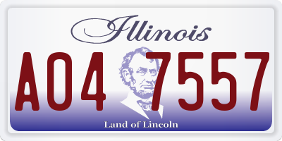 IL license plate A047557