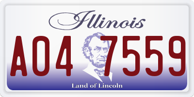 IL license plate A047559
