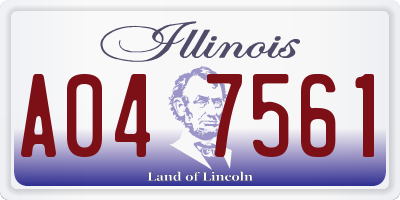 IL license plate A047561
