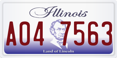 IL license plate A047563