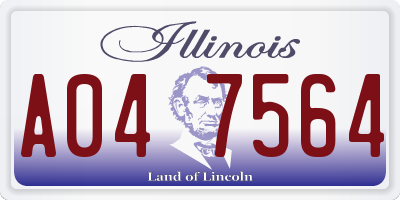 IL license plate A047564